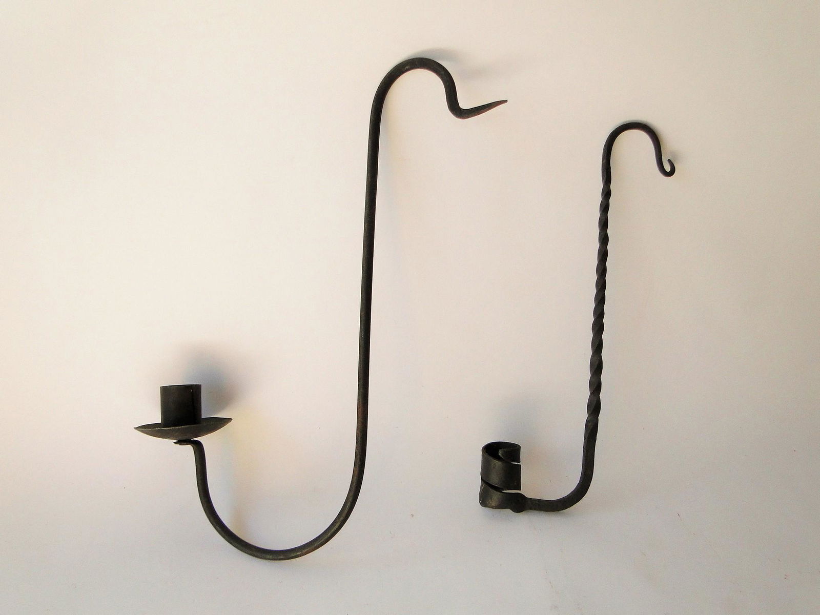 TWO EARLY 19TH C HANGING CANDLE HOLDERS (1 of 2)