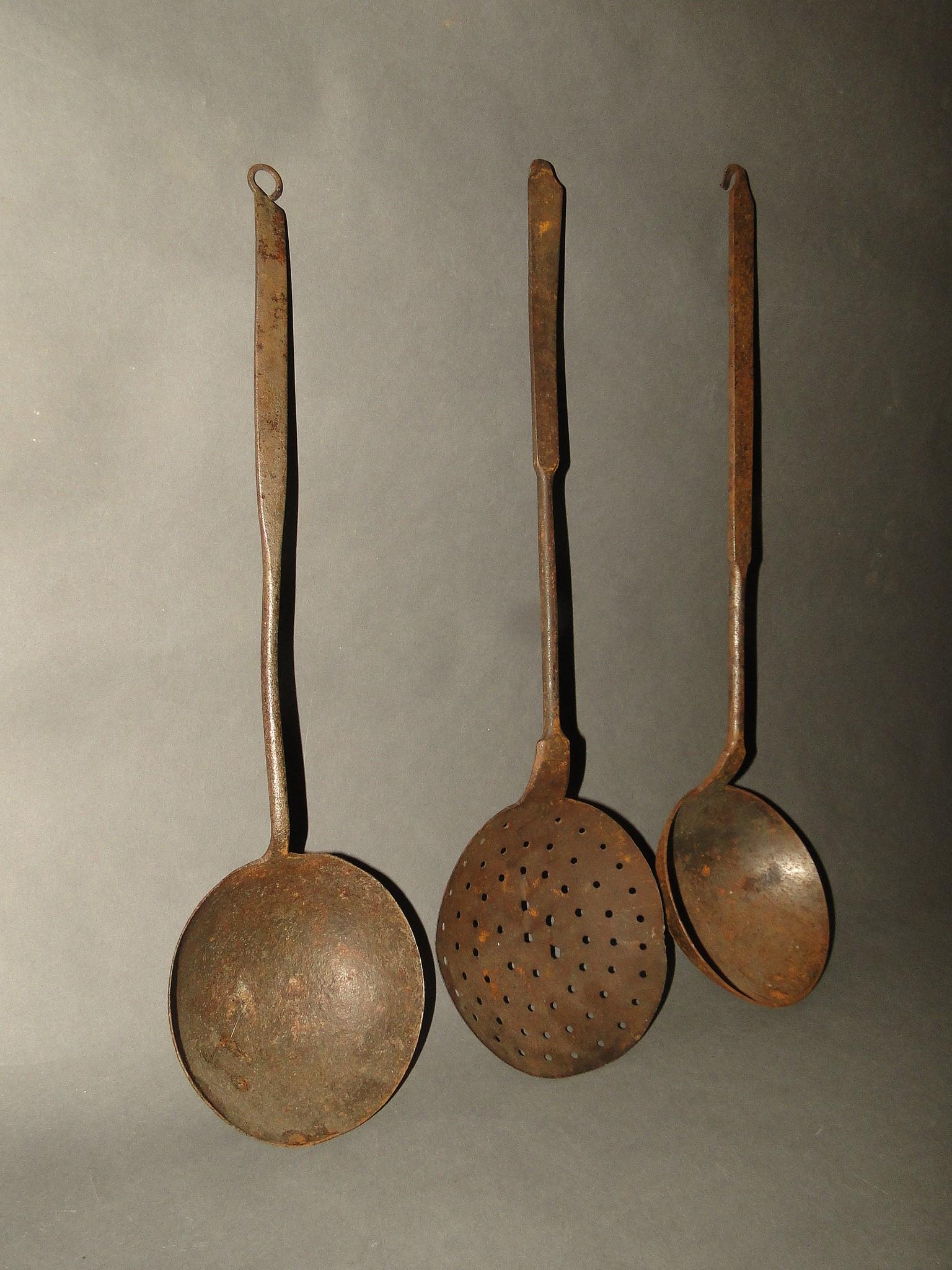 18TH C TWO LADLES AND SKIMMER (1 of 1)