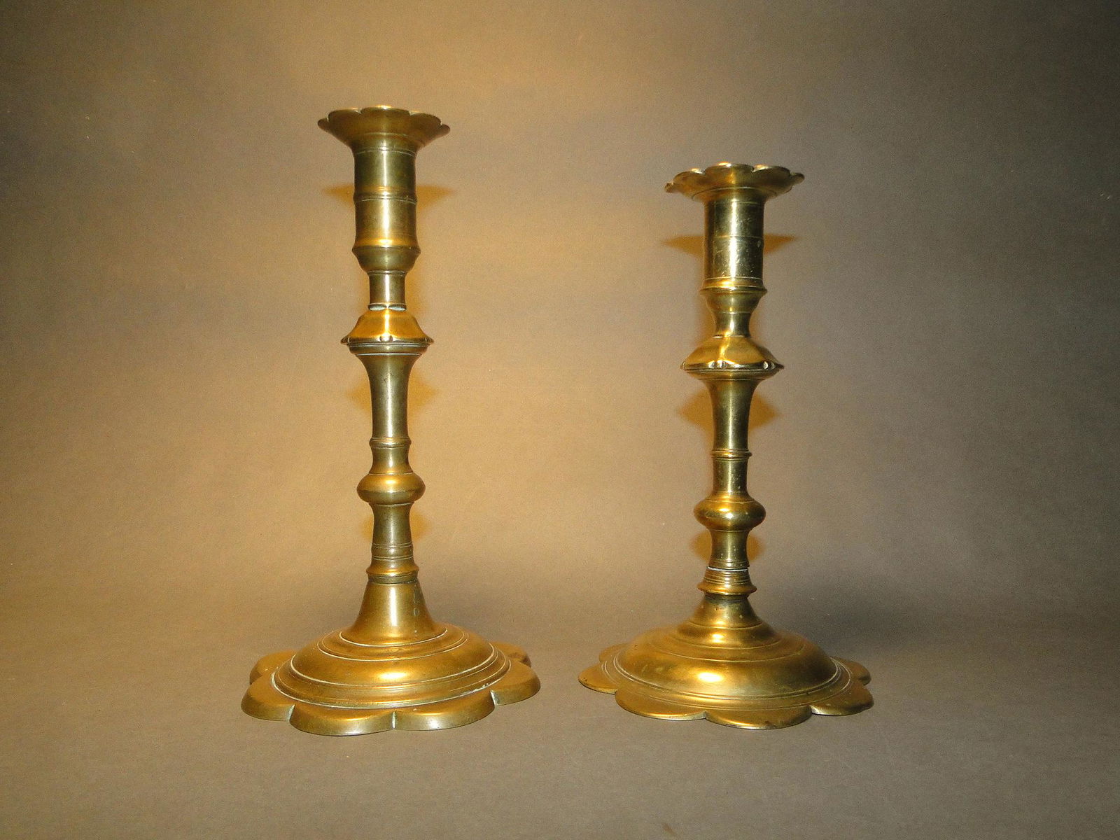 PAIR OF 18TH C ENGLISH QUEEN ANNE CANDLESTICKS (1 of 2)