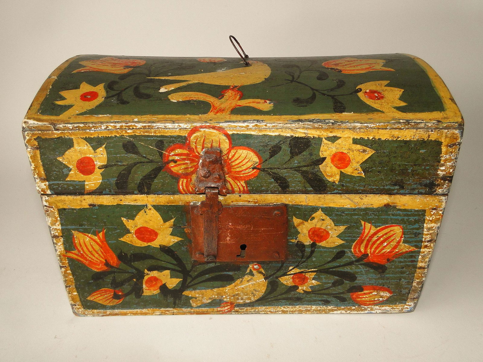 EARLY PAINT DECORATED BRIDE'S BOX (1 of 5)