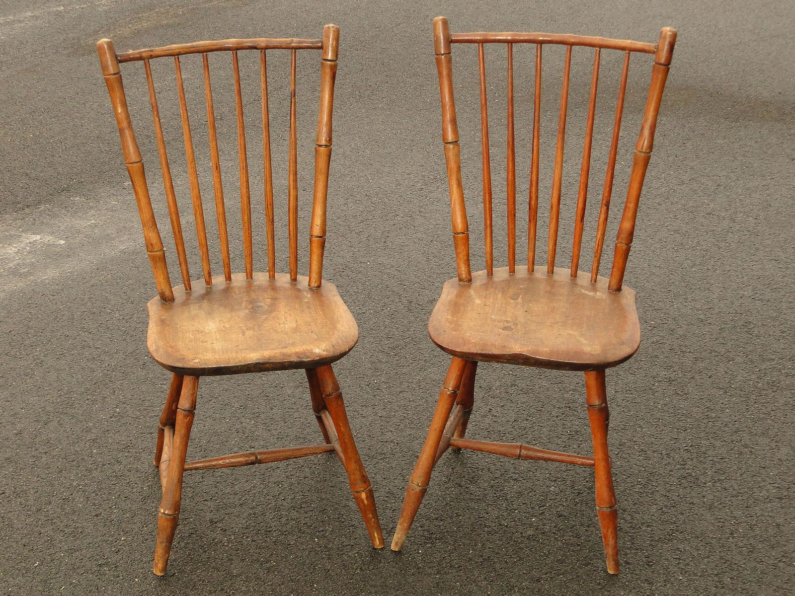 PAIR 19TH C BAMBOO WINDSOR SIDE CHAIRS (1 of 1)