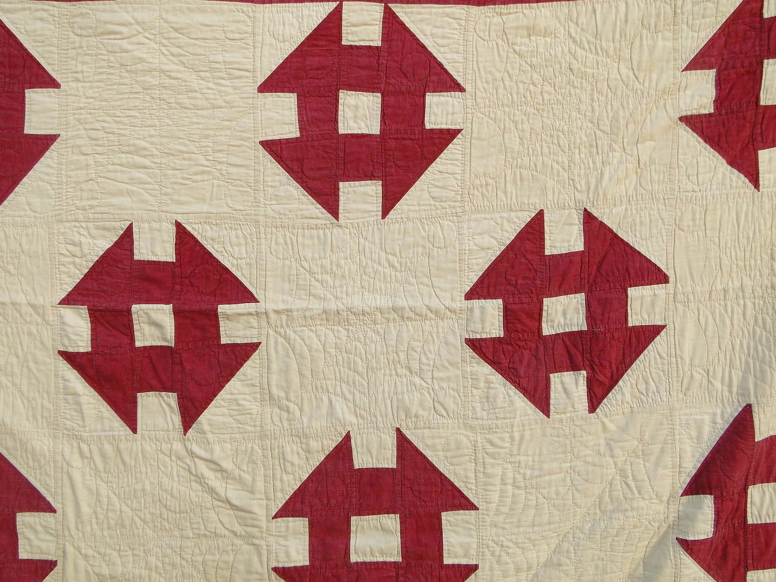 HAND SEWN CHURN DASH PATTERN QUILT (1 of 2)