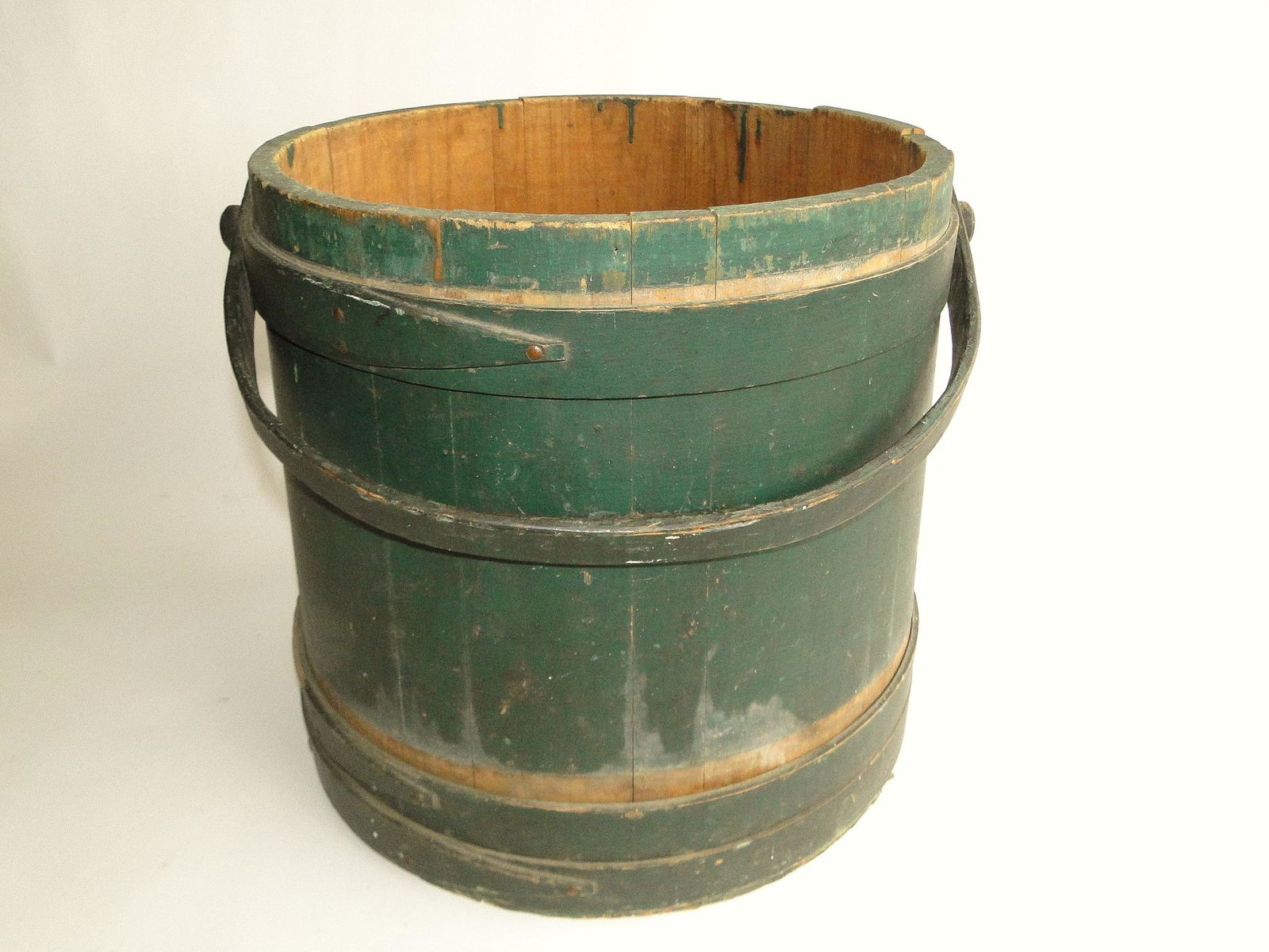 LARGE GREEN PAINTED FIRKIN (1 of 4)