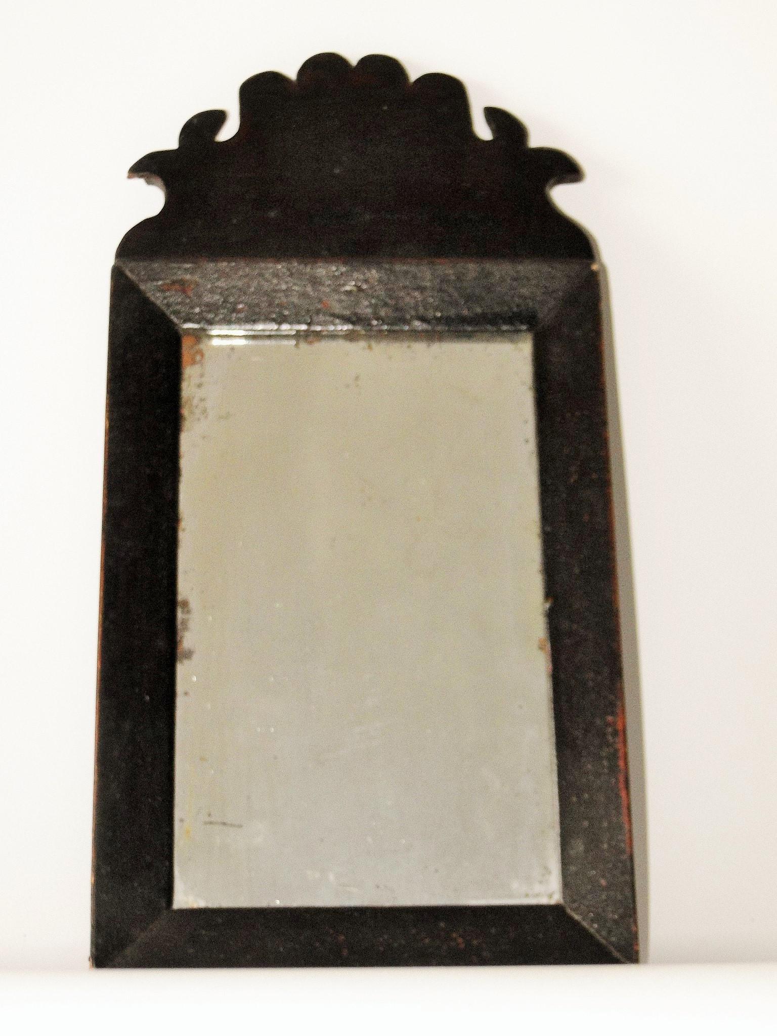 EARLY DIMINUTIVE QUEEN ANNE MIRROR (1 of 3)