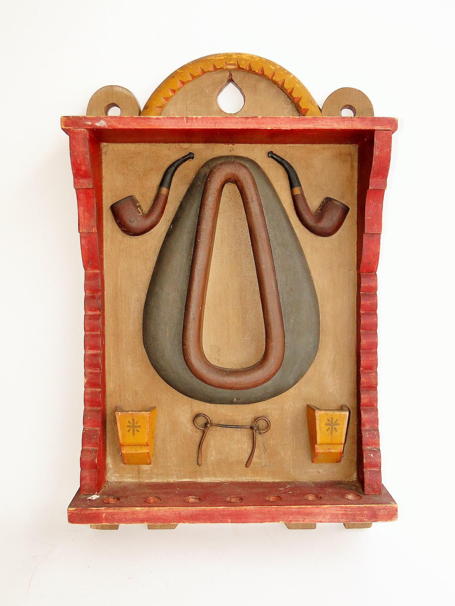 19TH C FOLK ART PIPE RACK (1 of 2)