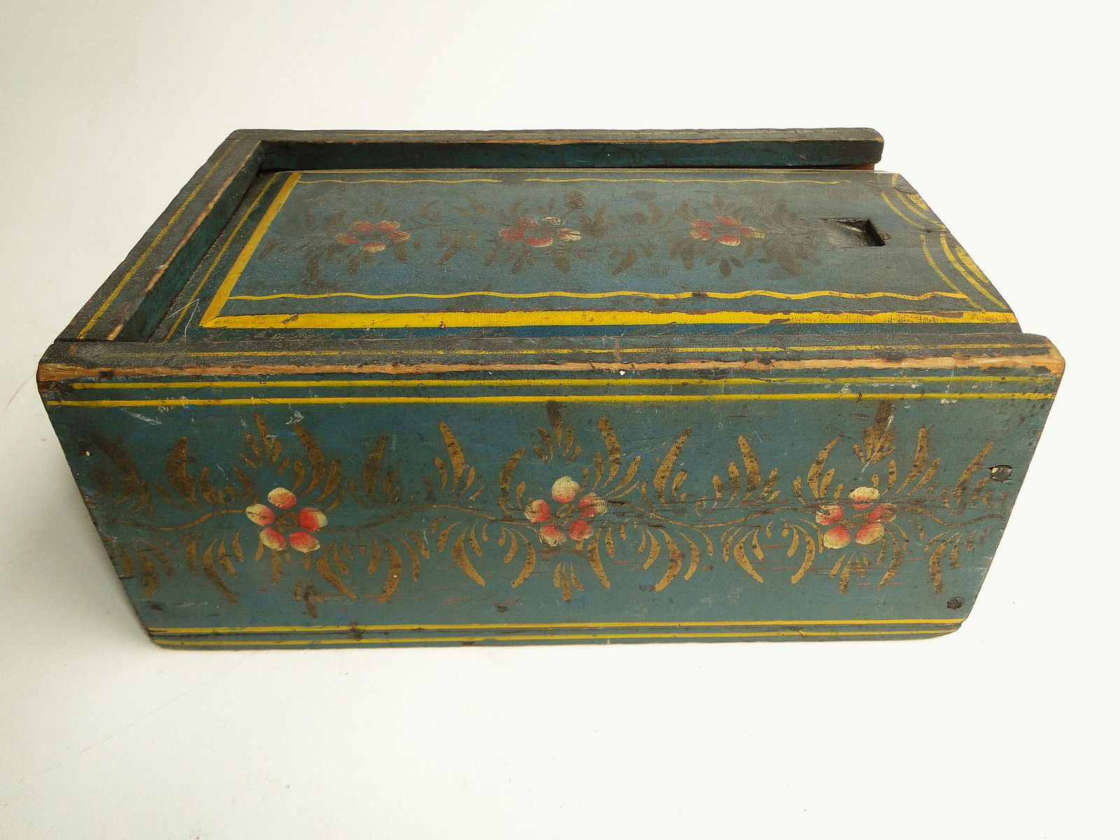 LATE 18TH C PAINT DECORATED SPICE BOX (1 of 5)