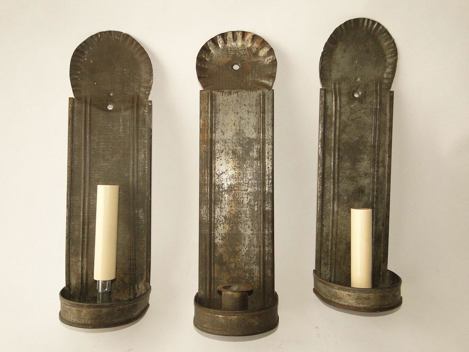 THREE TIN SCONCES (1 of 3)