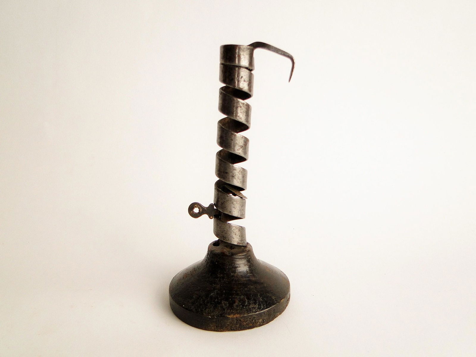 18TH C IRON SPIRAL CANDLESTICK (1 of 3)