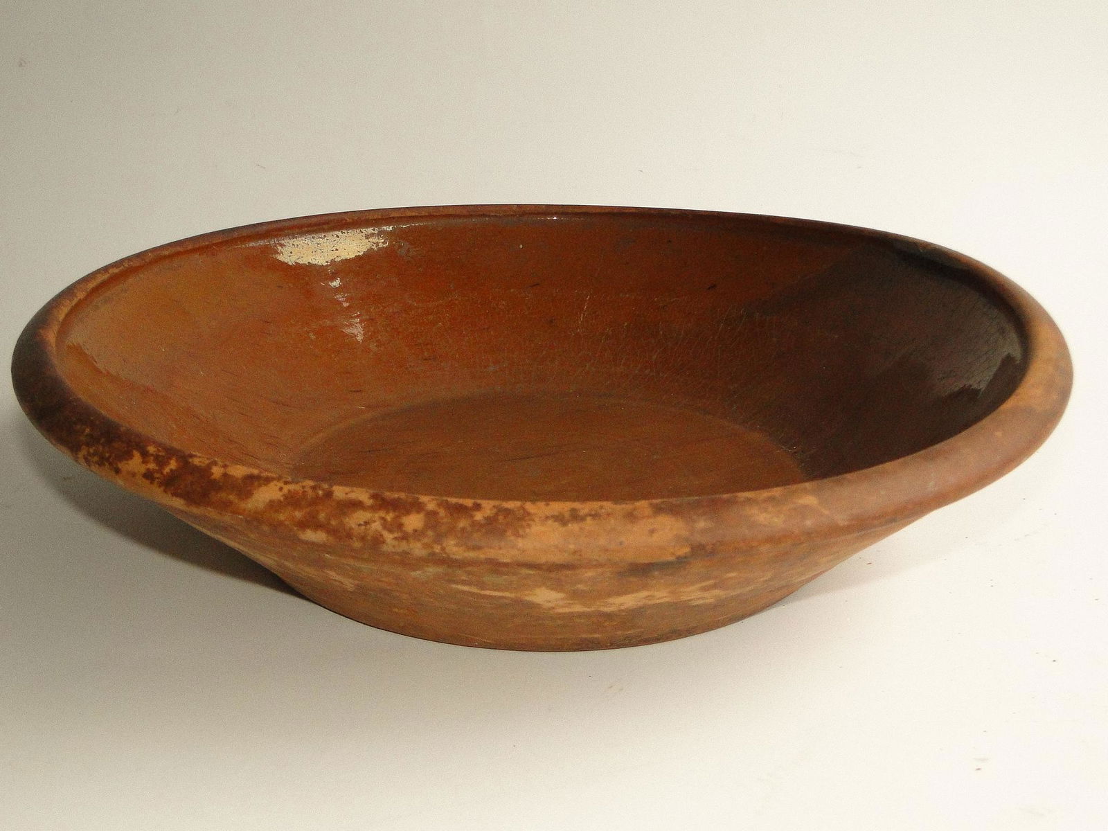 EARLY REDWARE MILK BOWL (1 of 3)