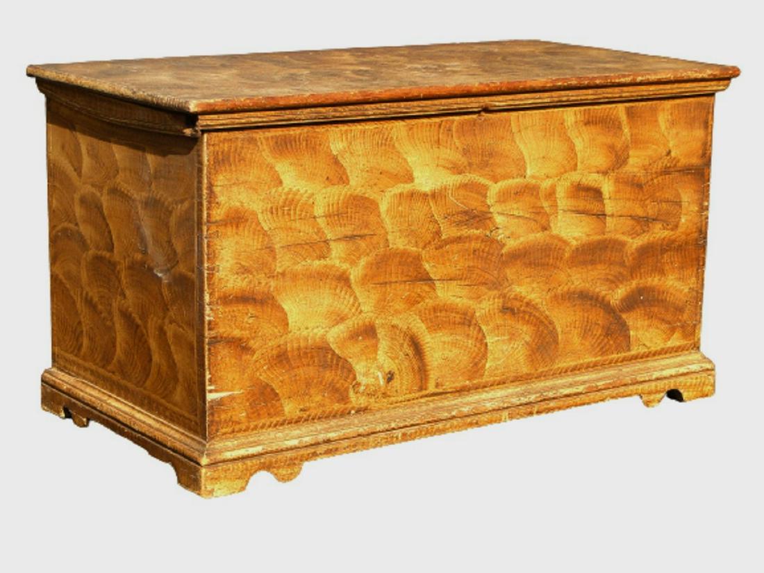 19TH C GRAIN PAINTED BLANKET CHEST (1 of 5)