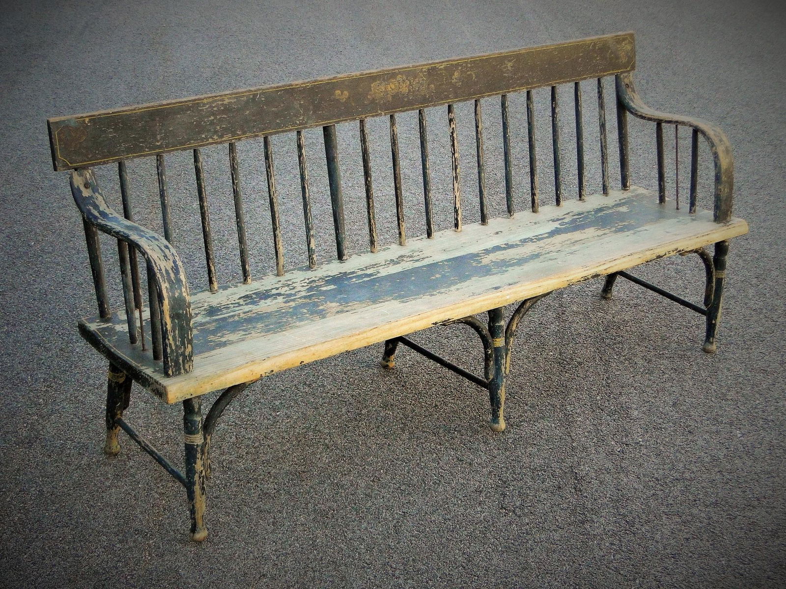 EARLY COUNTRY PAINTED CHILD'S BENCH (1 of 3)