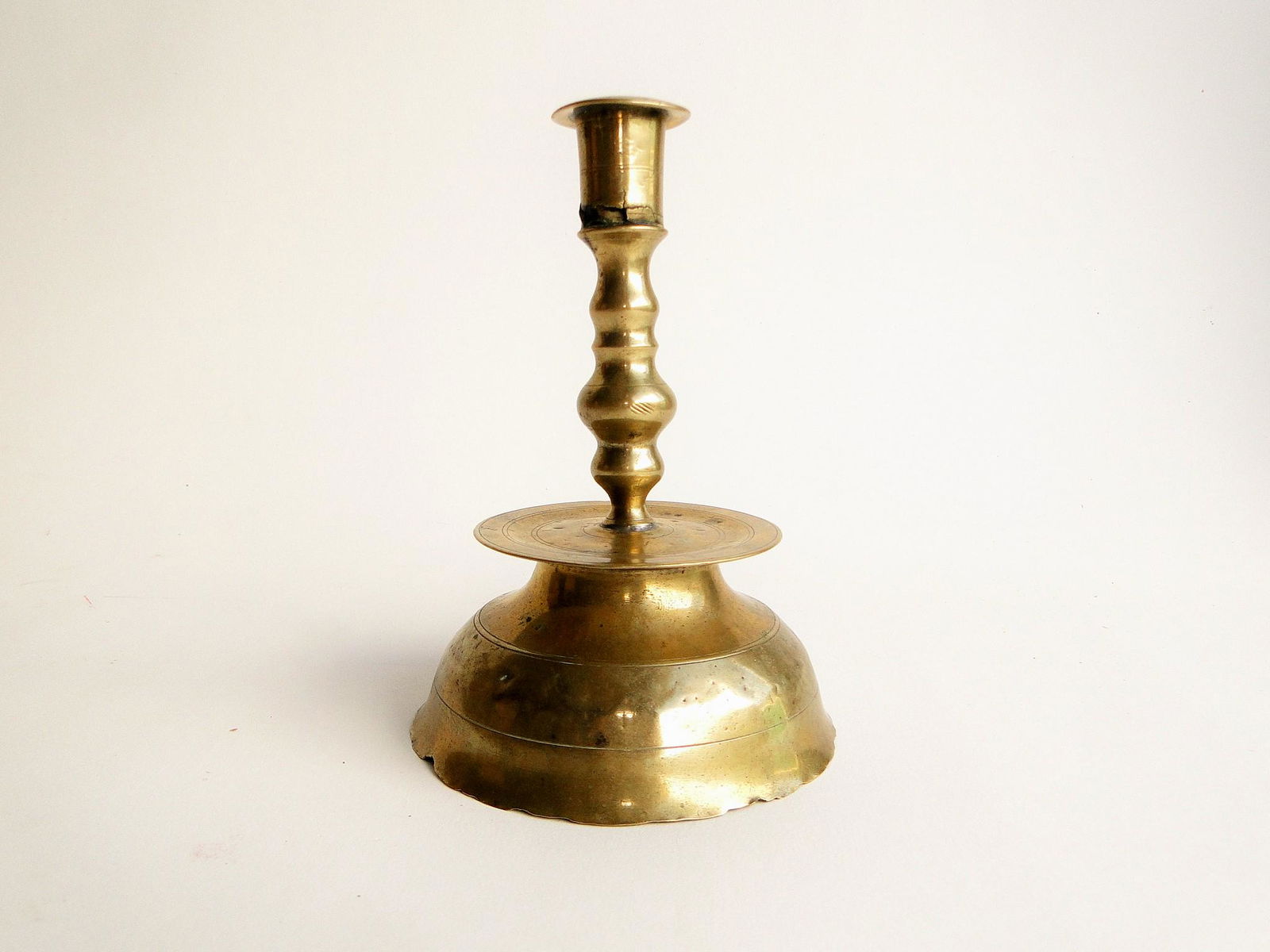 17TH C MID DRIP SCANDINAVIAN CANDLESTICK (1 of 4)