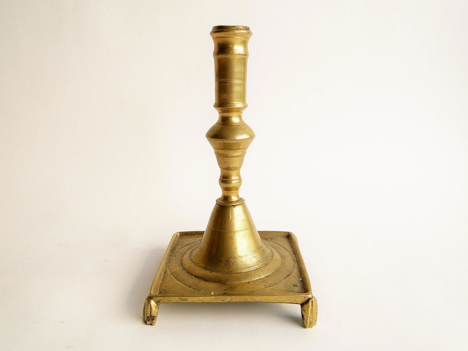 EARLY 18TH C SPANISH SQUARE FOOT CANDLESTICK (1 of 3)