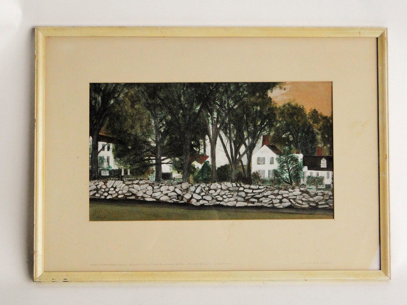 WATERCOLOR PAINTING BY LOUIS FRANK, WINDHAM, CT.: WATERCOLOR PAINTING BY LOUIS FRANK, WINDHAM, CT., STUDENT OF J. ALDEN WEIR, PAINTING CAME FROM THE LYMAN ALLYN MUSEUM, NEW LONDON, CT., 10 X 17 PAINTING SIZE