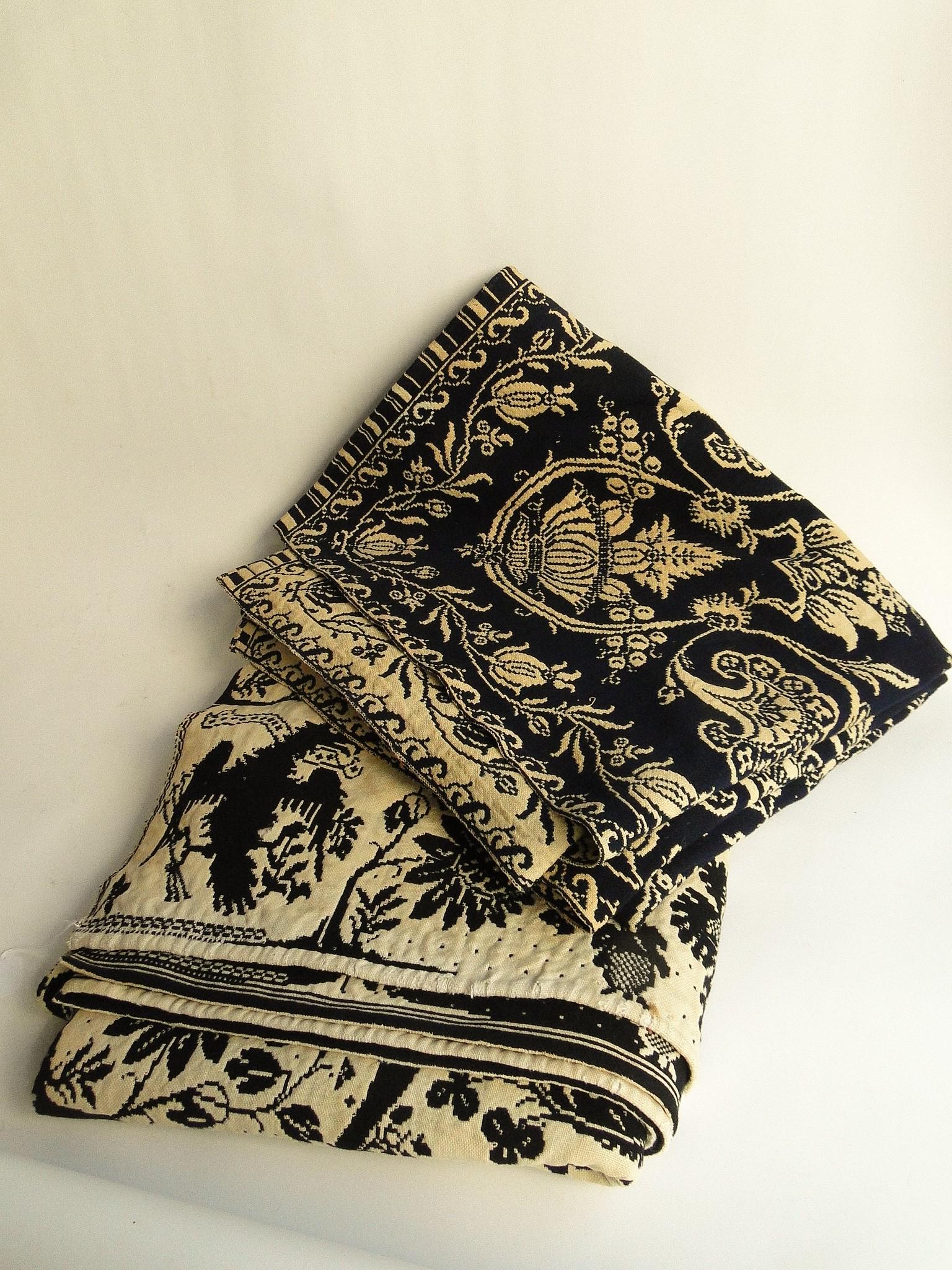 TWO BLUE AND WHITE COVERLETS (1 of 4)