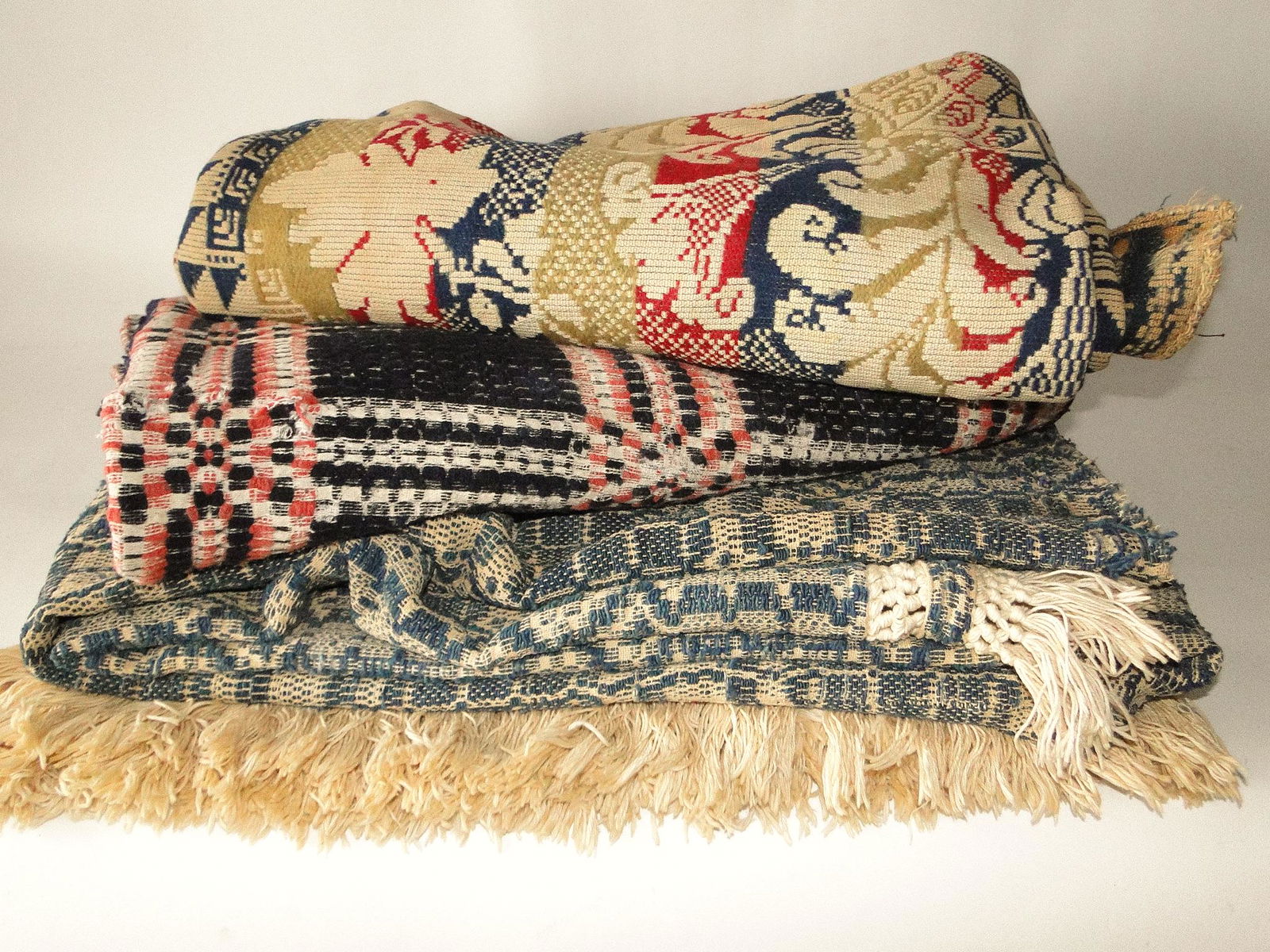 THREE ANTIQUE COVERLETS (1 of 6)