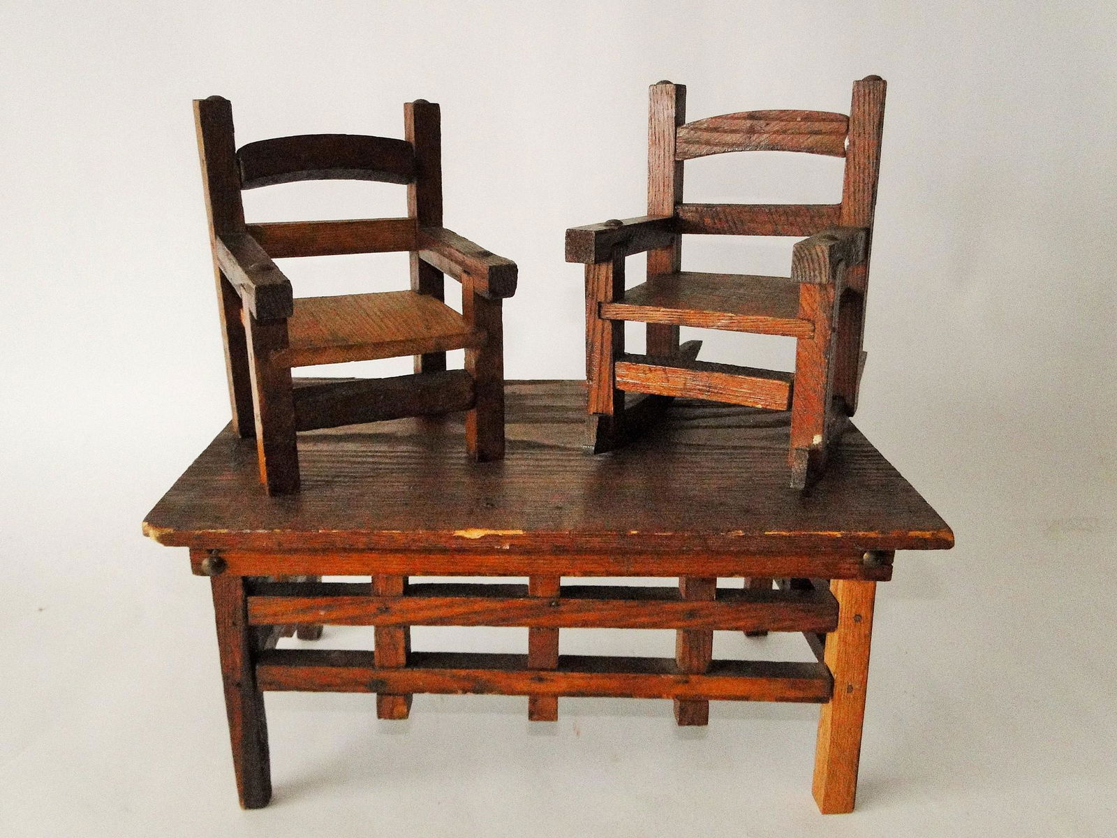 SMALL WOODEN DOLLS TABLE CHAIR SET (1 of 2)