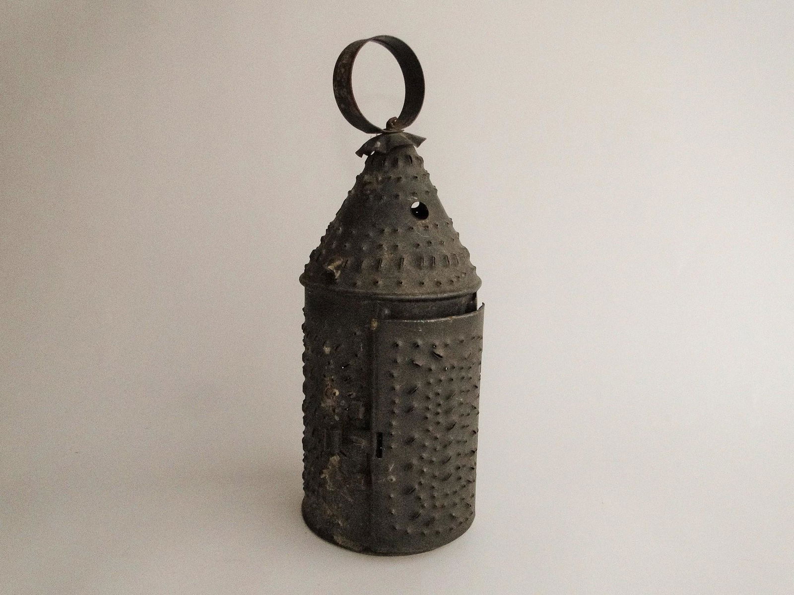 19TH C PIERCED TIN LANTERN (1 of 4)