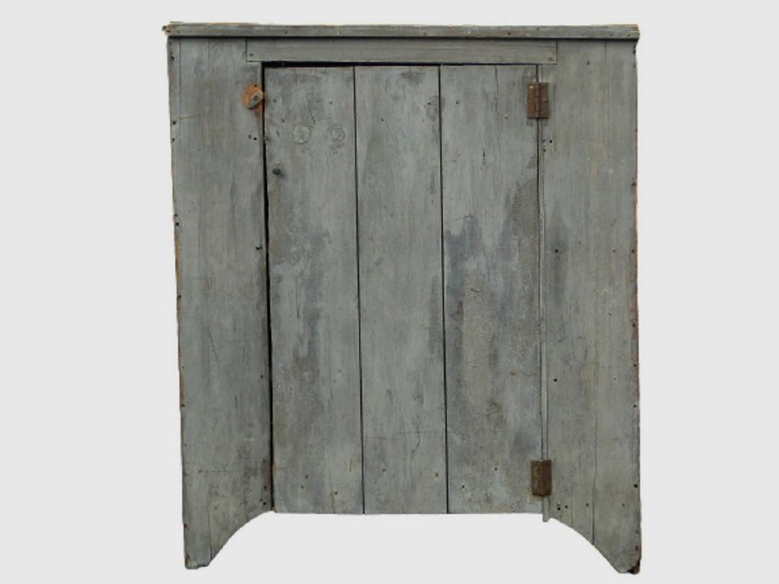 19TH C ONE DOOR GRAY PAINTED JELLY CUPBOARD (1 of 5)