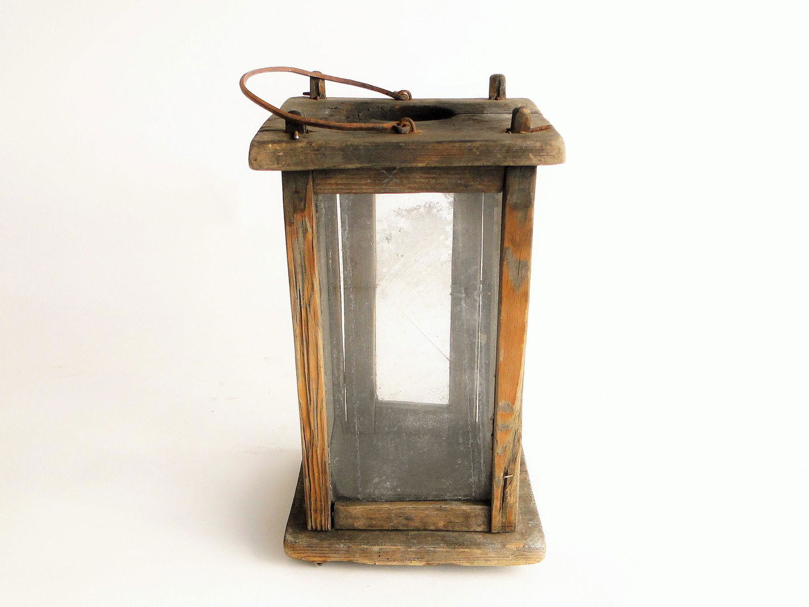 PRIMITIVE 18TH C WOODEN LANTERN (1 of 4)