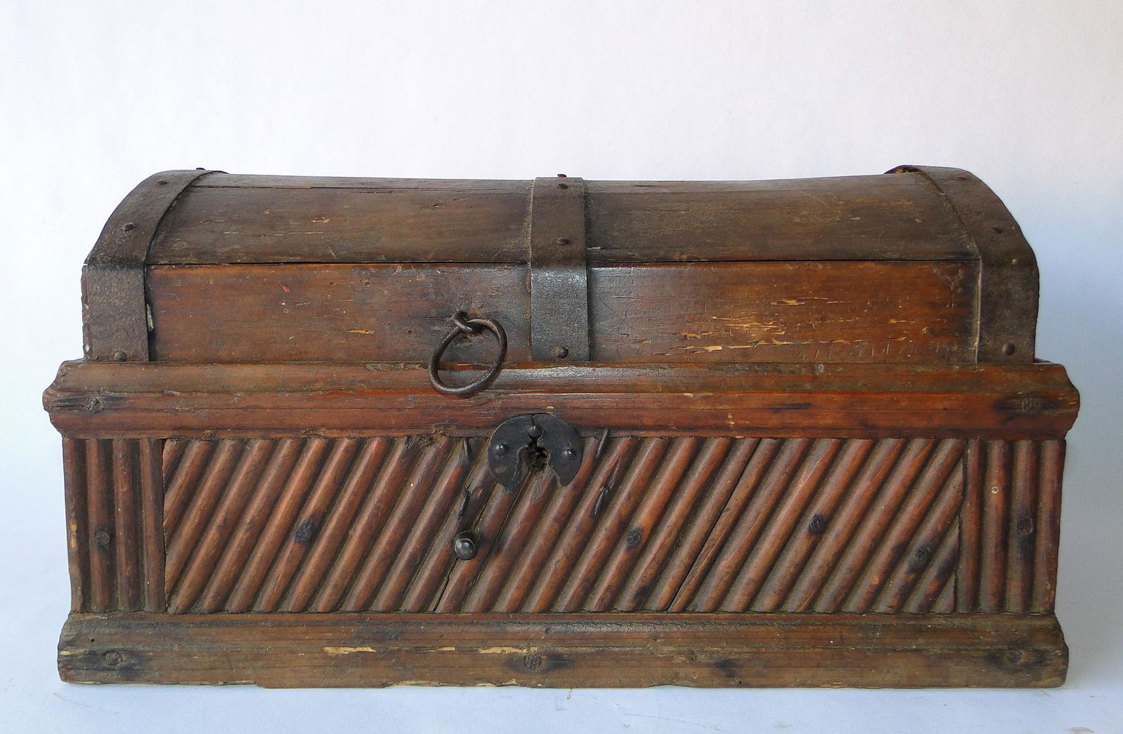 19TH C DOME TOP VALUABLES BOX (1 of 5)