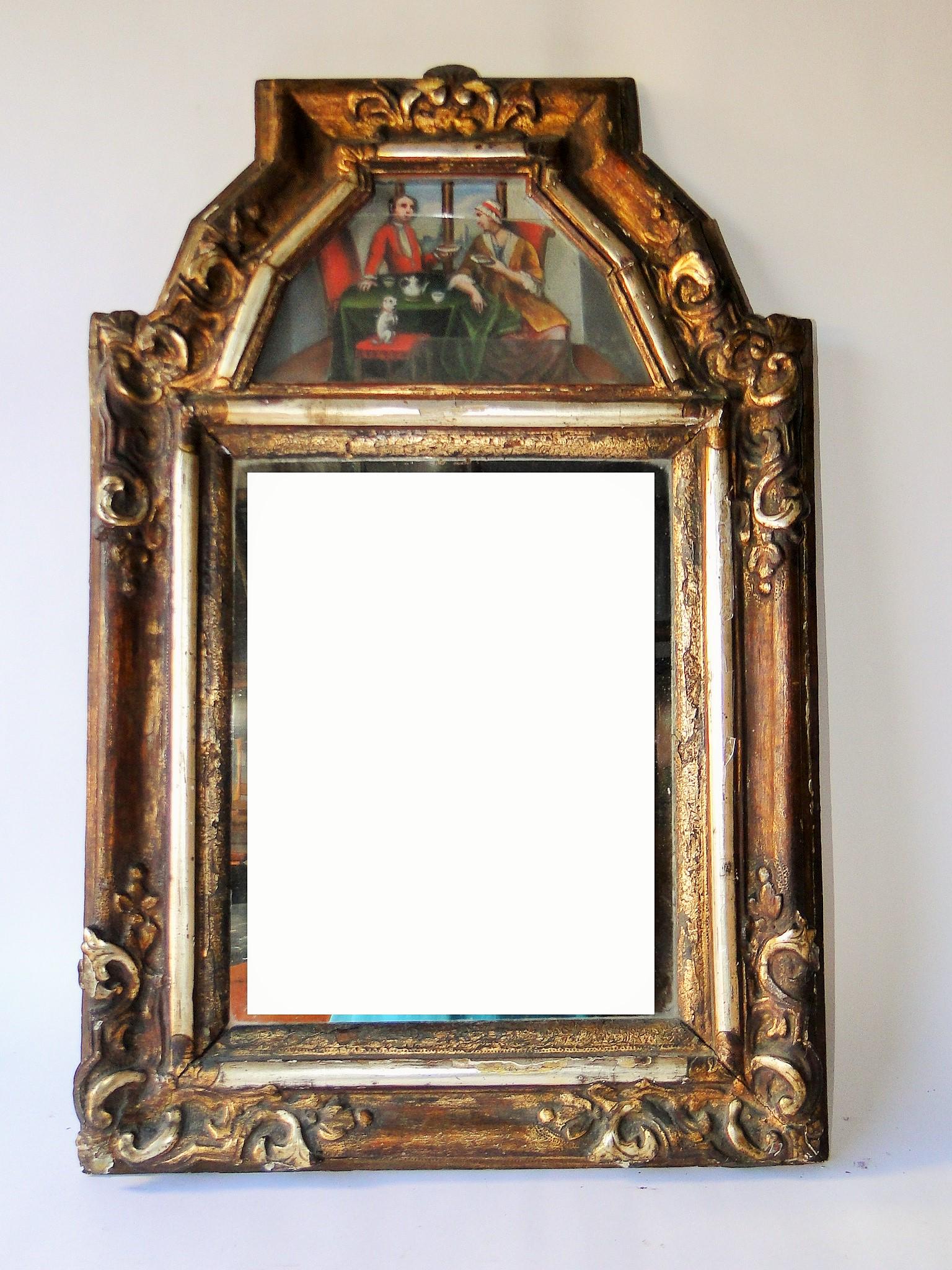 RARE 17TH C COURTING MIRROR (1 of 4)