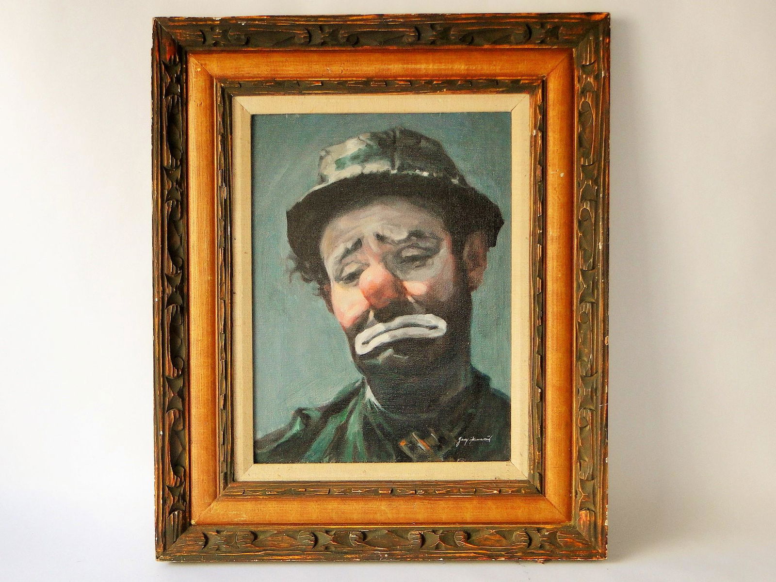 O/C STUDY OF A CLOWN  SIGNED JERRY FARNSWORTH (1 of 4)