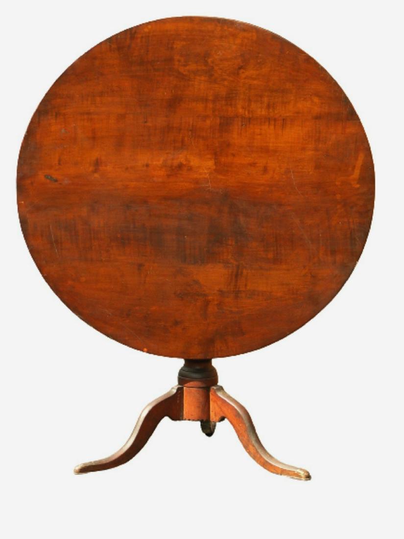 18TH C TIGER MAPLE QUEEN ANNE TILT TOP TABLE (1 of 4)