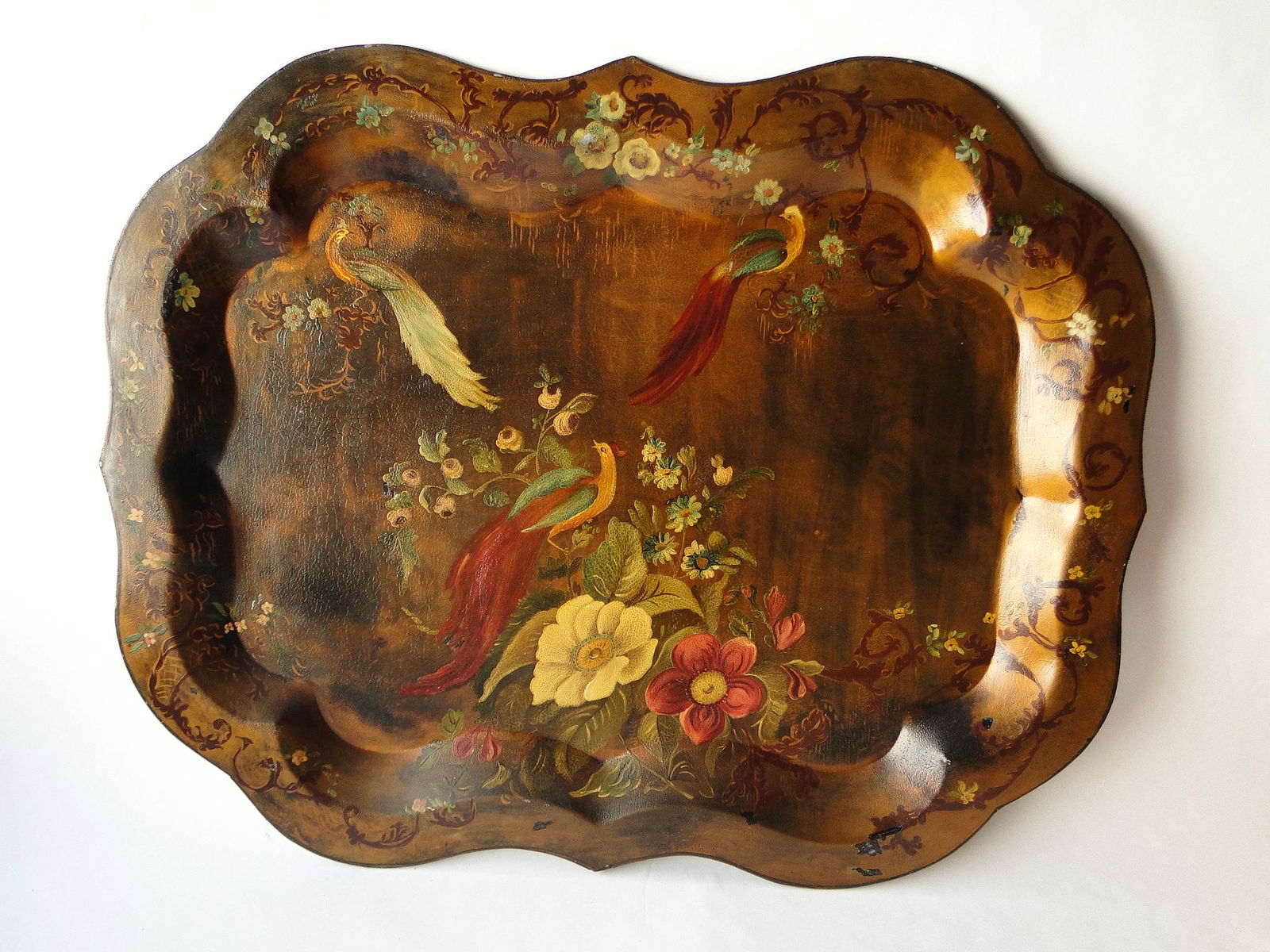 LARGE HAND PAINTED TOLE TRAY (1 of 4)