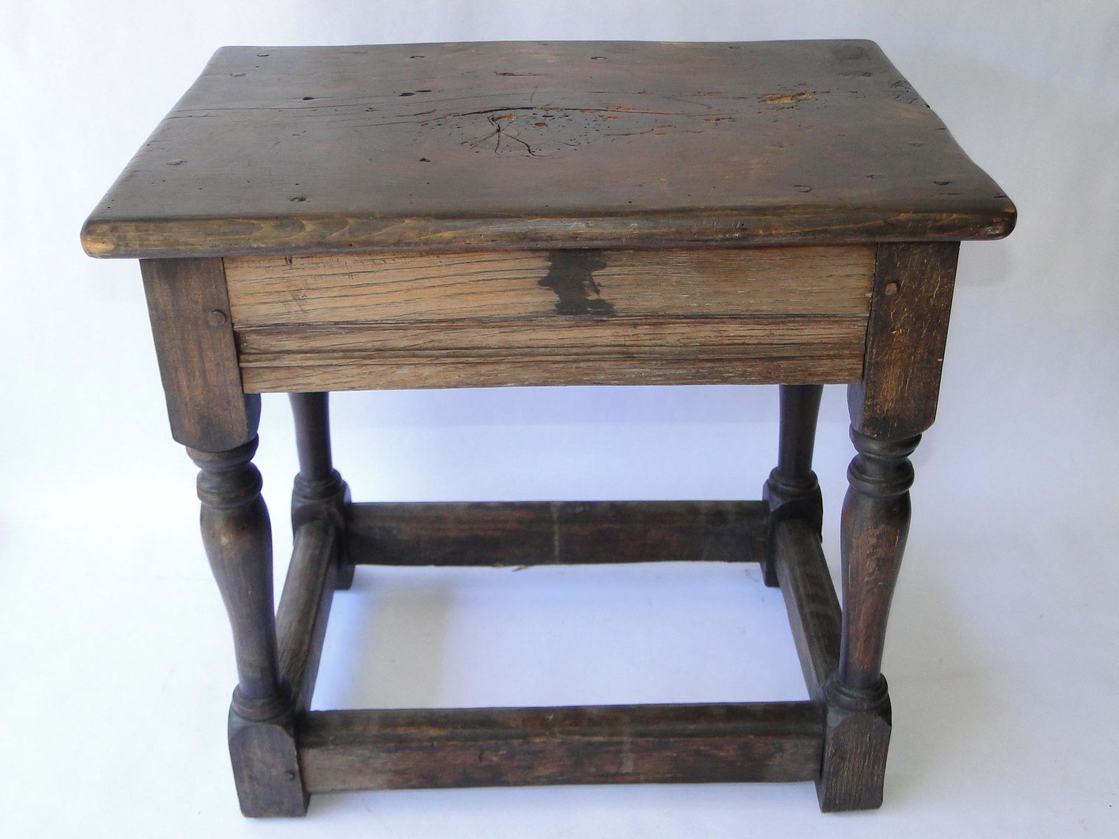 EARLY ENGLISH 18TH C JOINT STOOL (1 of 6)