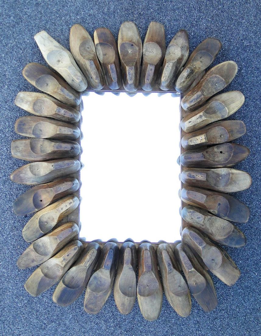 LARGE FOLK ART SHOE FORM MIRROR (1 of 4)