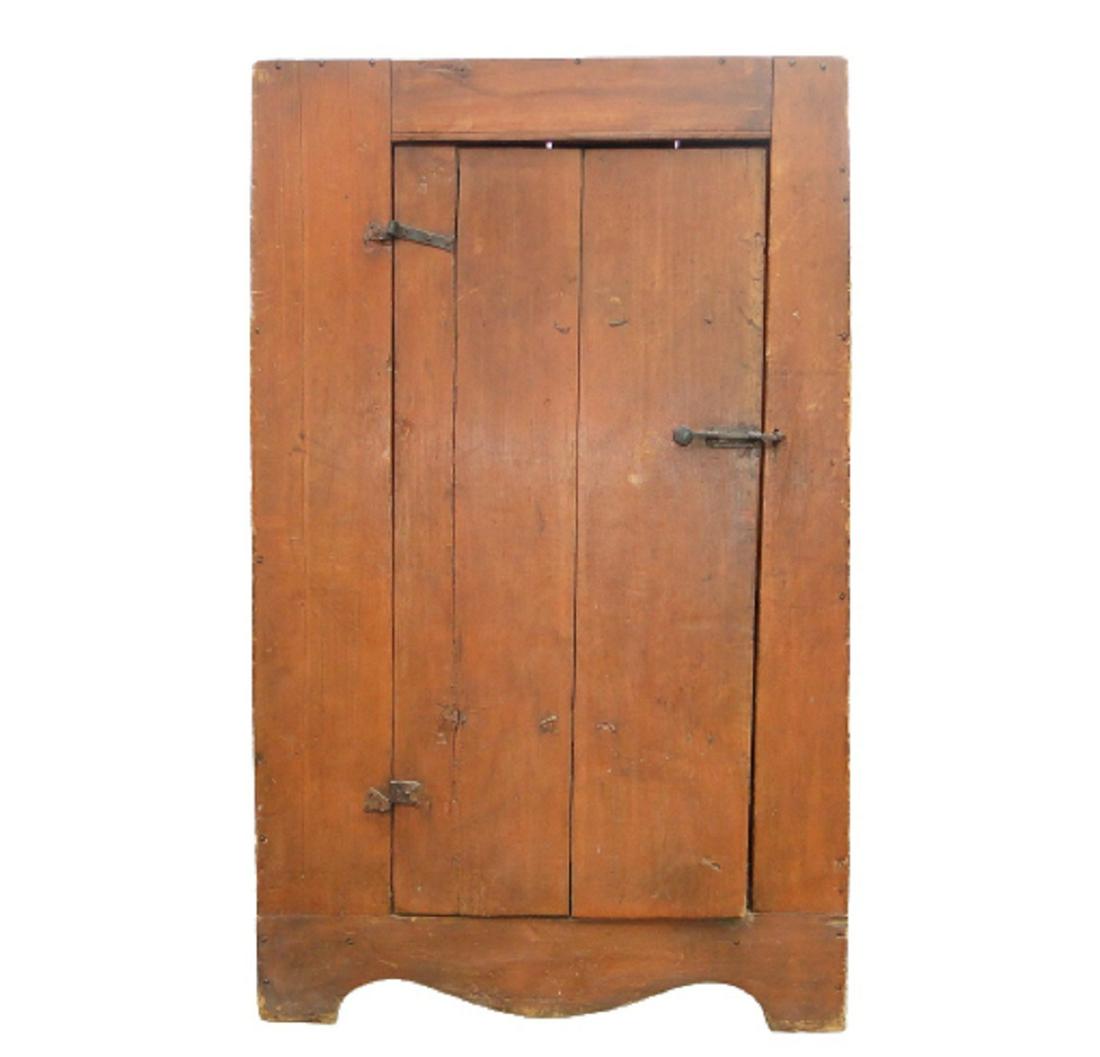 18TH C RED PAINTED ONE DOOR CUPBOARD (1 of 7)