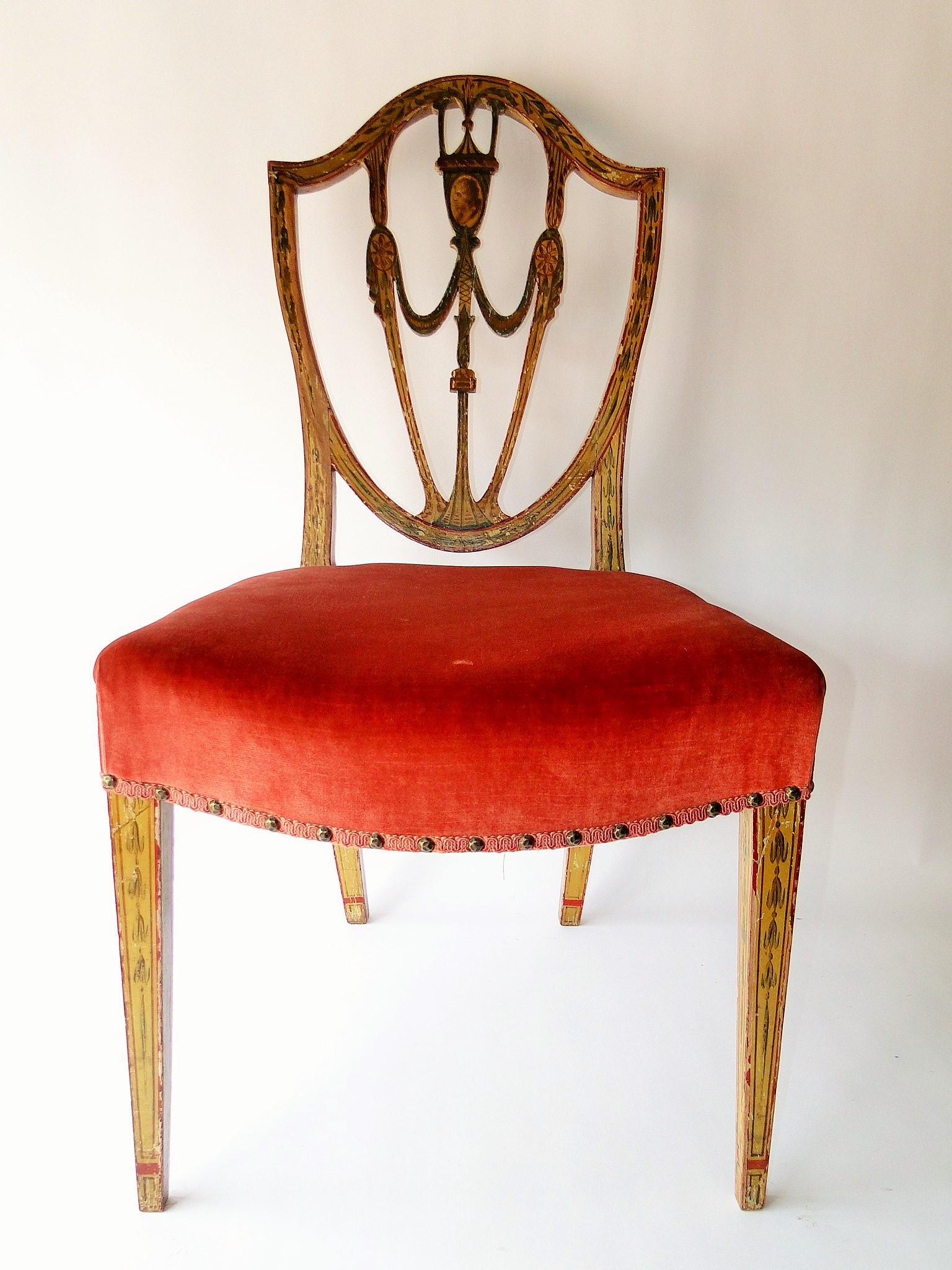 EARLY PAINT DECORATED SALEM, MA. CHAIR (1 of 6)