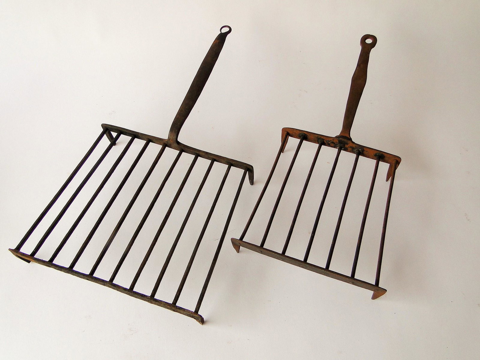 TWO 19TH C SQUARE IRON BROILERS (1 of 3)