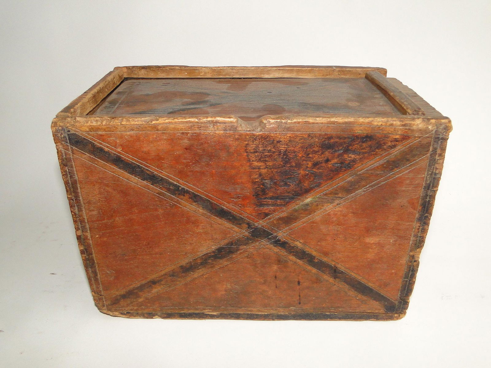 19TH C DECORATED SLIDE BOX (1 of 3)