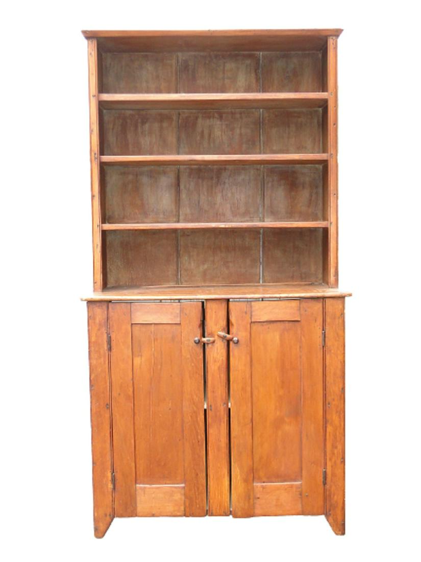 19TH C OPEN TOP STEPBACK CUPBOARD (1 of 4)