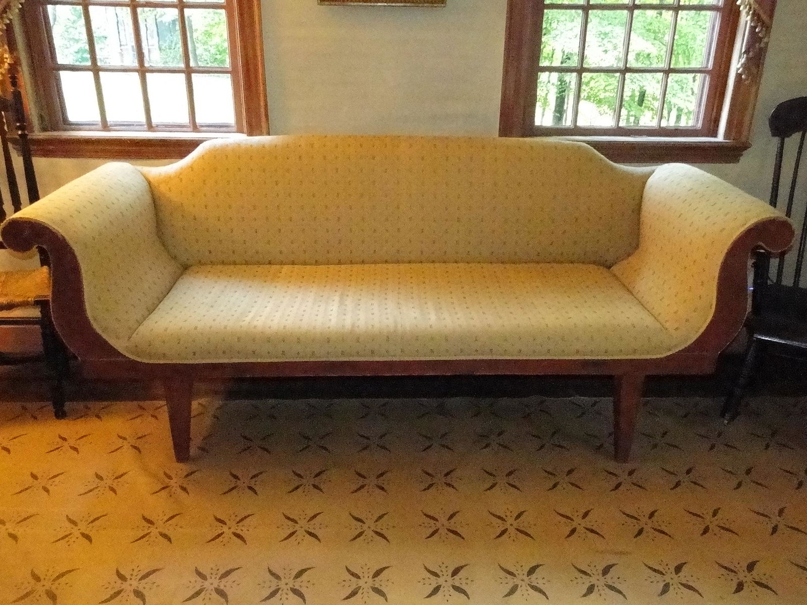 EARLY PRIMITIVE SCROLLED ARM SOFA (1 of 6)