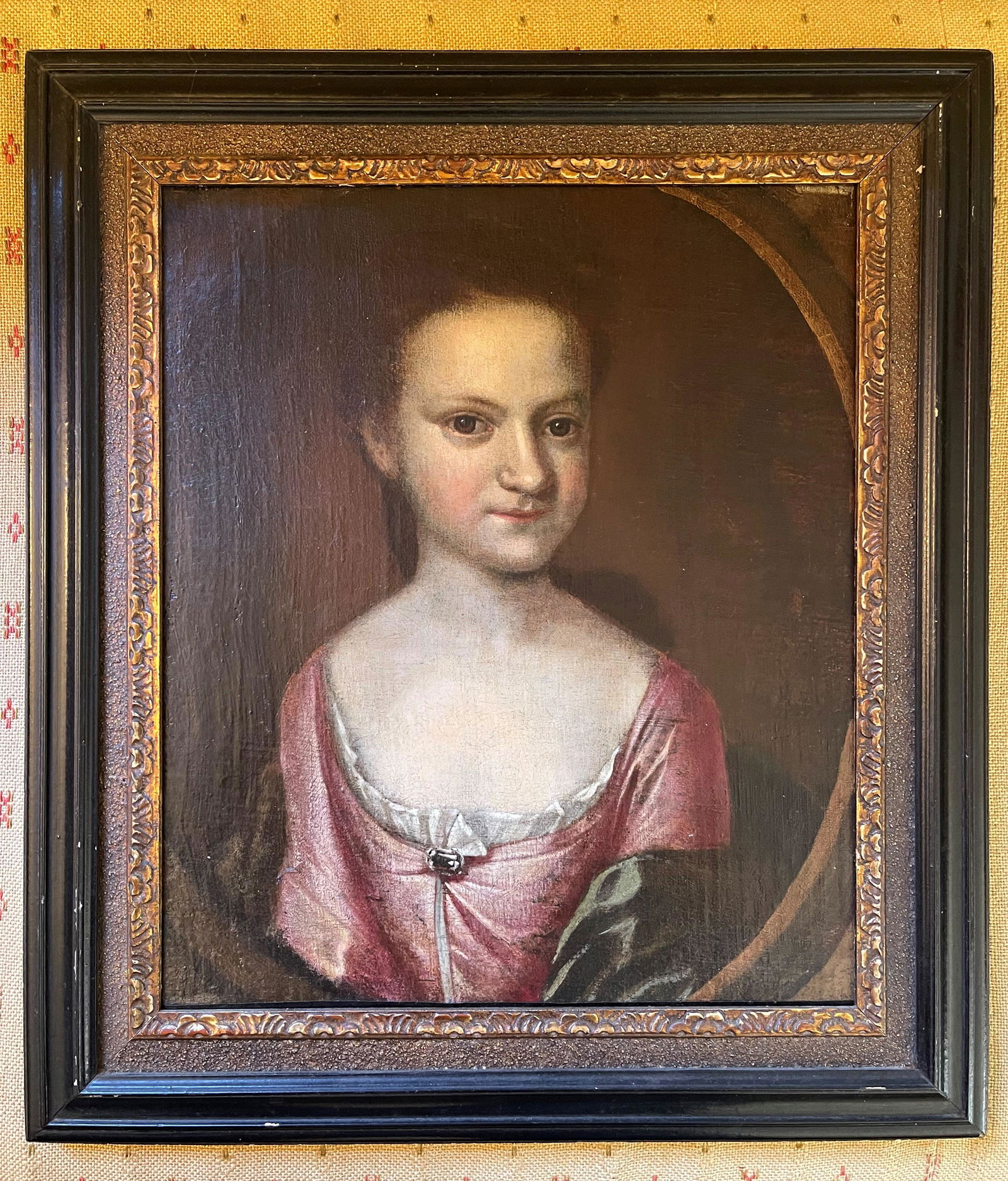 IMPORTANT SOUTHERN PORTRAIT OF A GIRL BY JEREMIAH THEUS, SC (1 of 3)