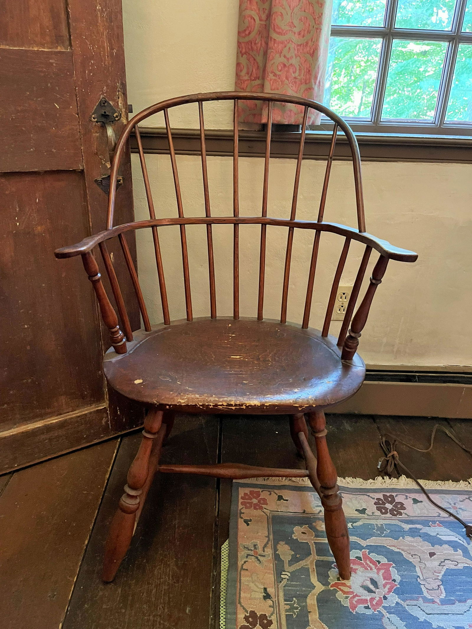 EARLY PAINTED BOW BACK WINDSOR CHAIR (1 of 4)
