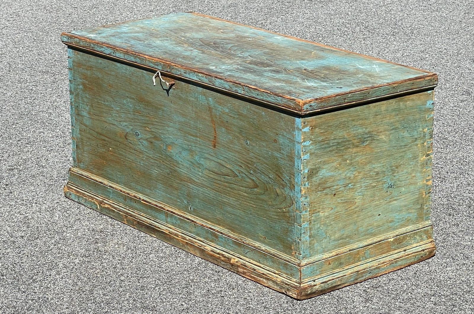 19TH C BLUE PAINTED BLANKET CHEST (1 of 7)