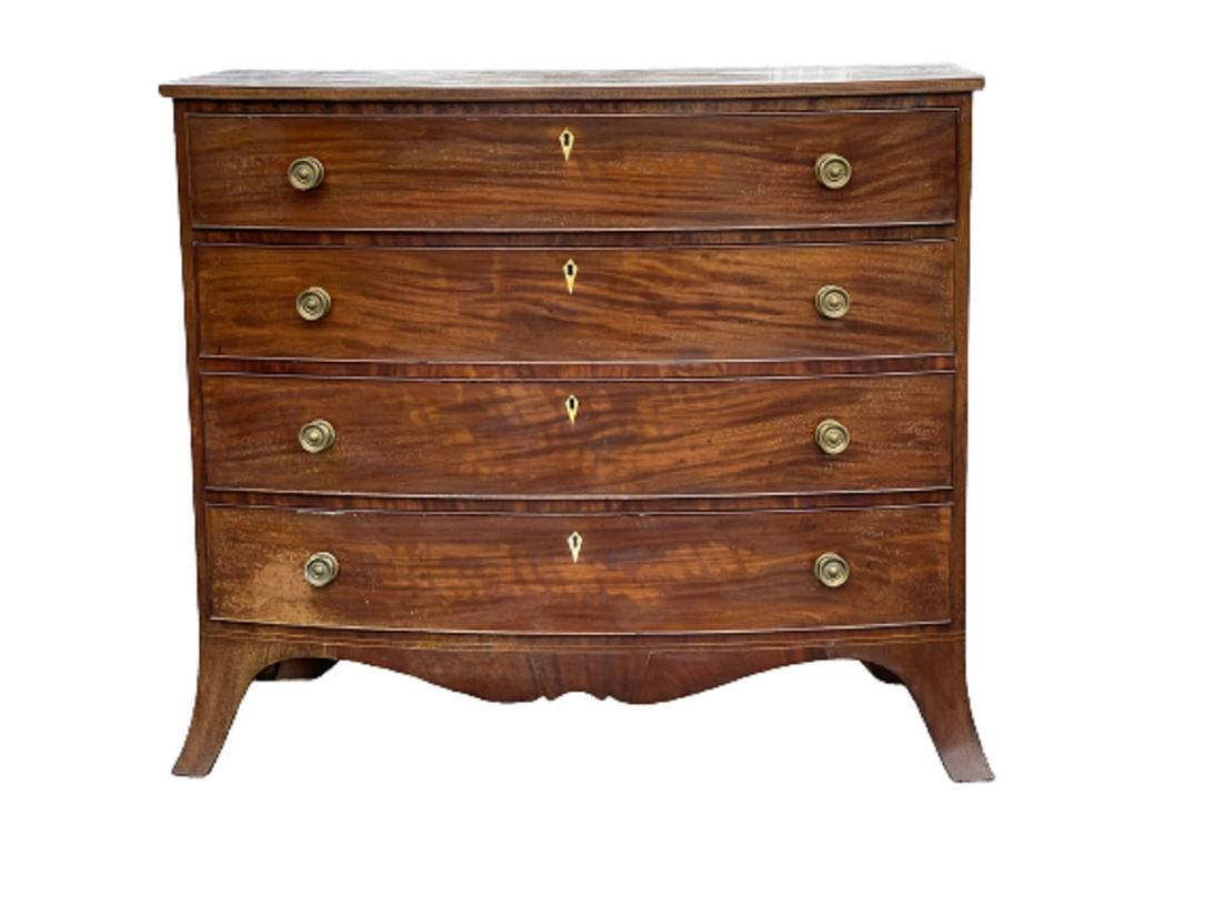 18TH C FEDERAL BOWFRONT CHEST (1 of 9)