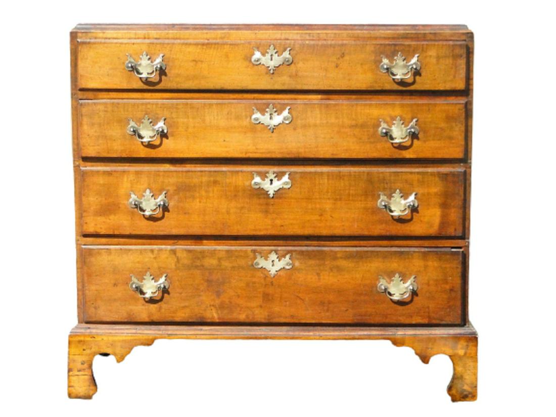 19TH C MAPLE CHEST OF DRAWERS (1 of 5)