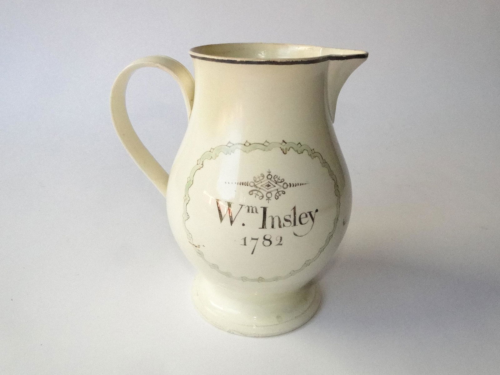 1782 LIVERPOOL JUG SIGNED WILLIAM INSLEY (1 of 6)
