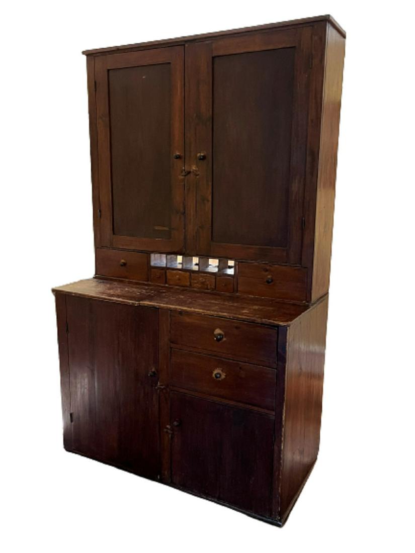 EARLY CONNECTICUT STEPBACK CUPBOARD (1 of 5)