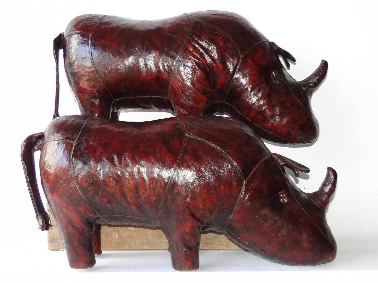 PAIR OF LEATHER RINO'S BY DIMITRI OMERSA (1 of 4)