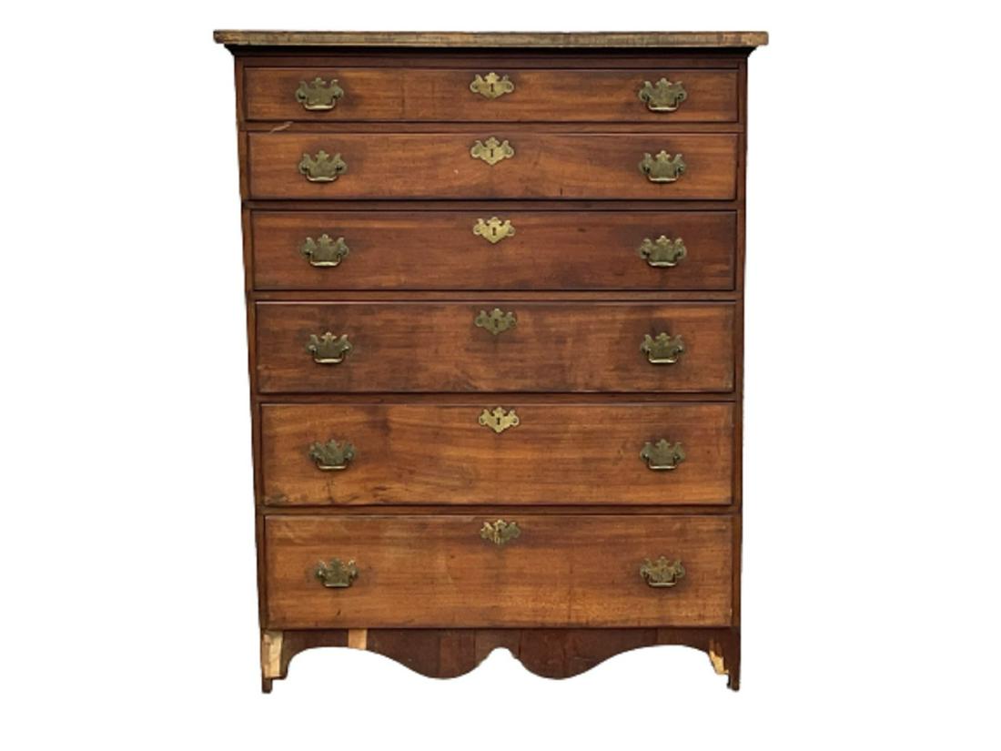 18TH C CONNECTICUT TALL CHEST (1 of 6)