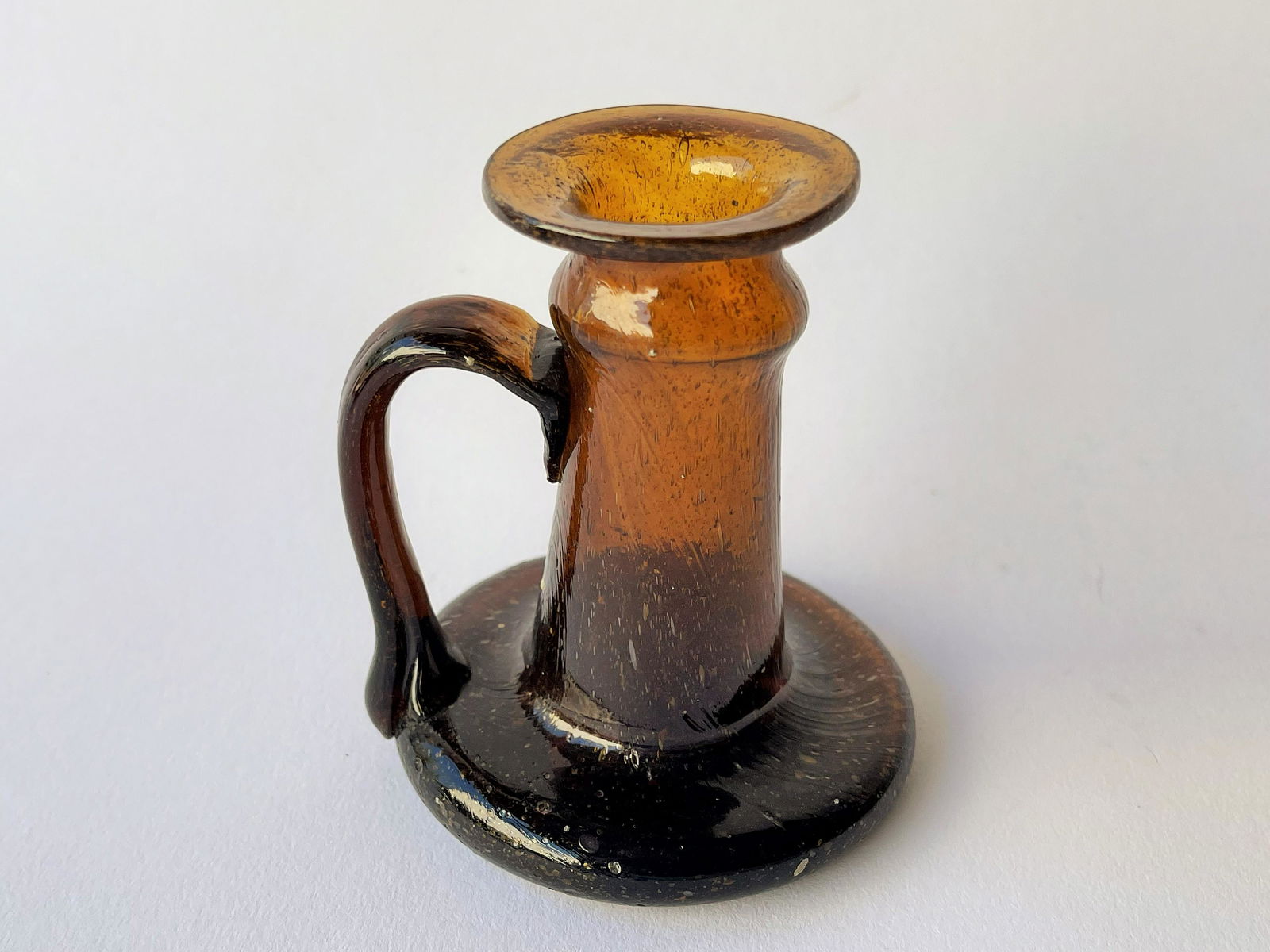 19TH C HAND BLOWN GLASS CANDLEHOLDER (1 of 3)