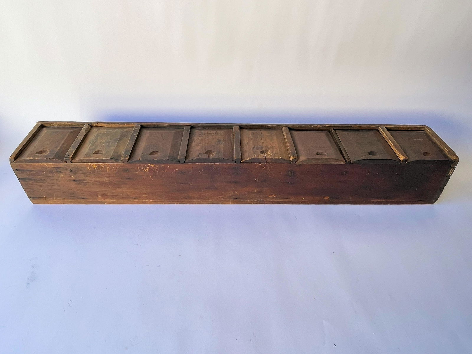 LARGE BANK OF SLIDE TOP SPICE  BOXES (1 of 3)