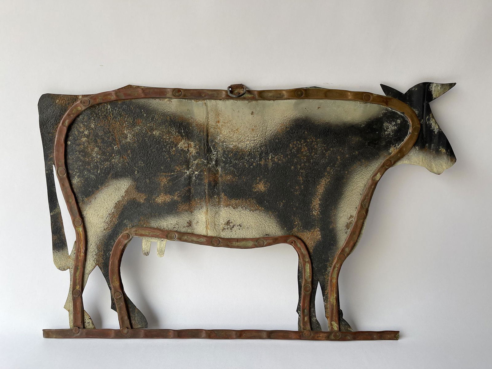 19TH C TIN COW TRADE SIGN (1 of 2)