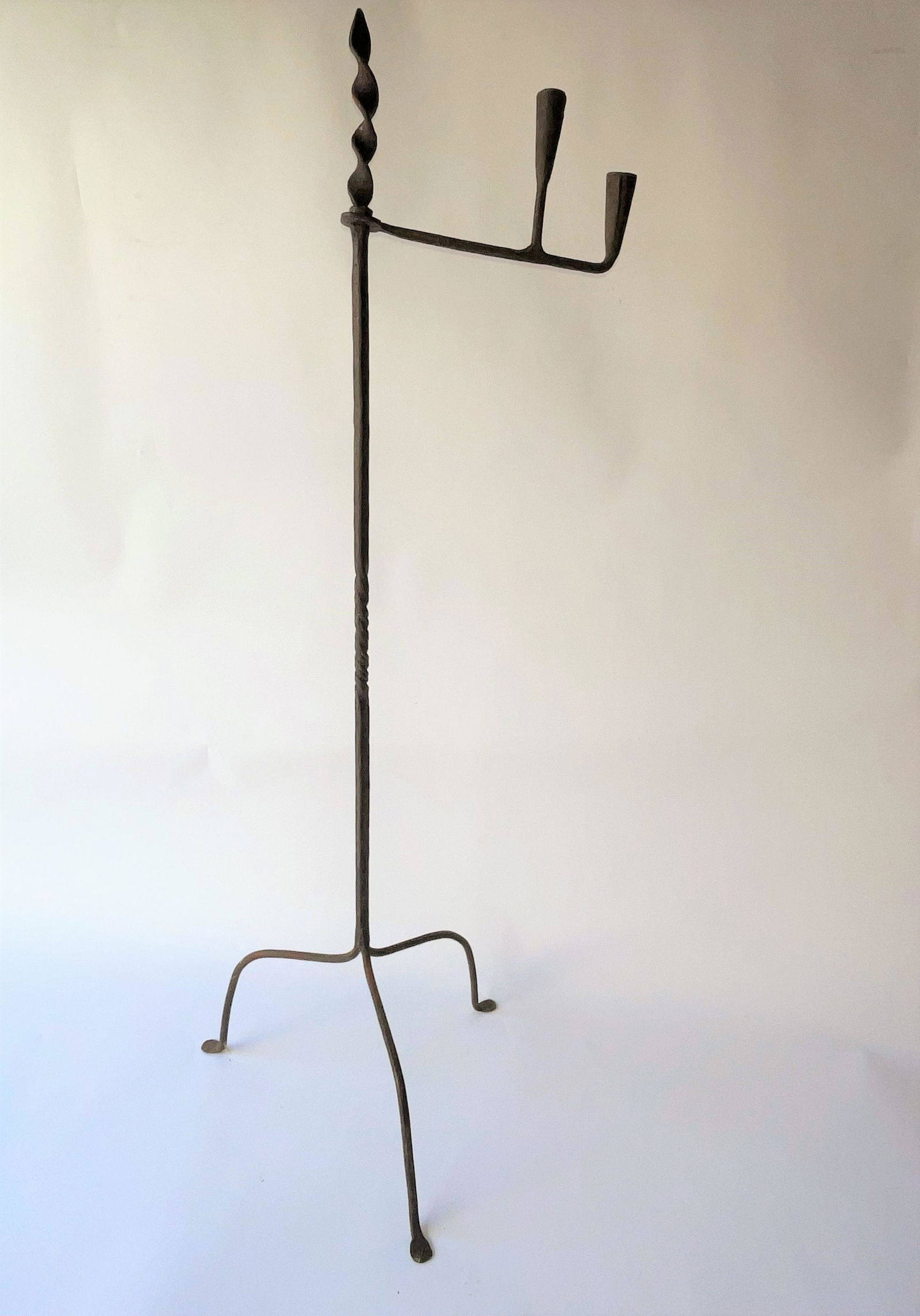 EARLY 19TH C SWIVEL ARM TWO CANDLE HOLDER (1 of 3)